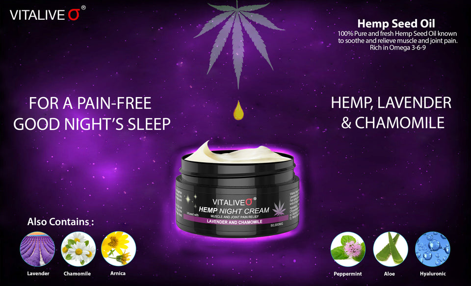 Hemp Night Cream Extra Strong Hemp Oil Cream 100ml Premium High Strength with active Hemp Seed Cream for Muscle Recovery, Soreness – Natural Cream Formula for Muscles and Joints, Back, Knees, Neck