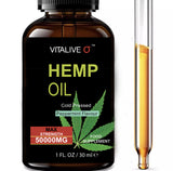 Hemp Oil Max Strength | Muscle and Joint Pain Relief | 30ml | 50000MG | Contains Omega 3-6-9  | 100% Natural | New Peppermint Flavour | 30ml - Vitalive Nutraceuticals hemp-oil-max-strength-mu