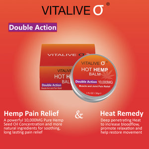 Hot Hemp Balm | Pain Relief | Muscles, Joints, Arthritis | VITALIVE 30g