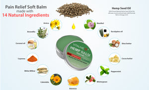 Hemp Balm Max Strength | Muscle and Joint Pain Relief | Anti-Inflammatory | Natural Extracts | 10,000MG | 30g